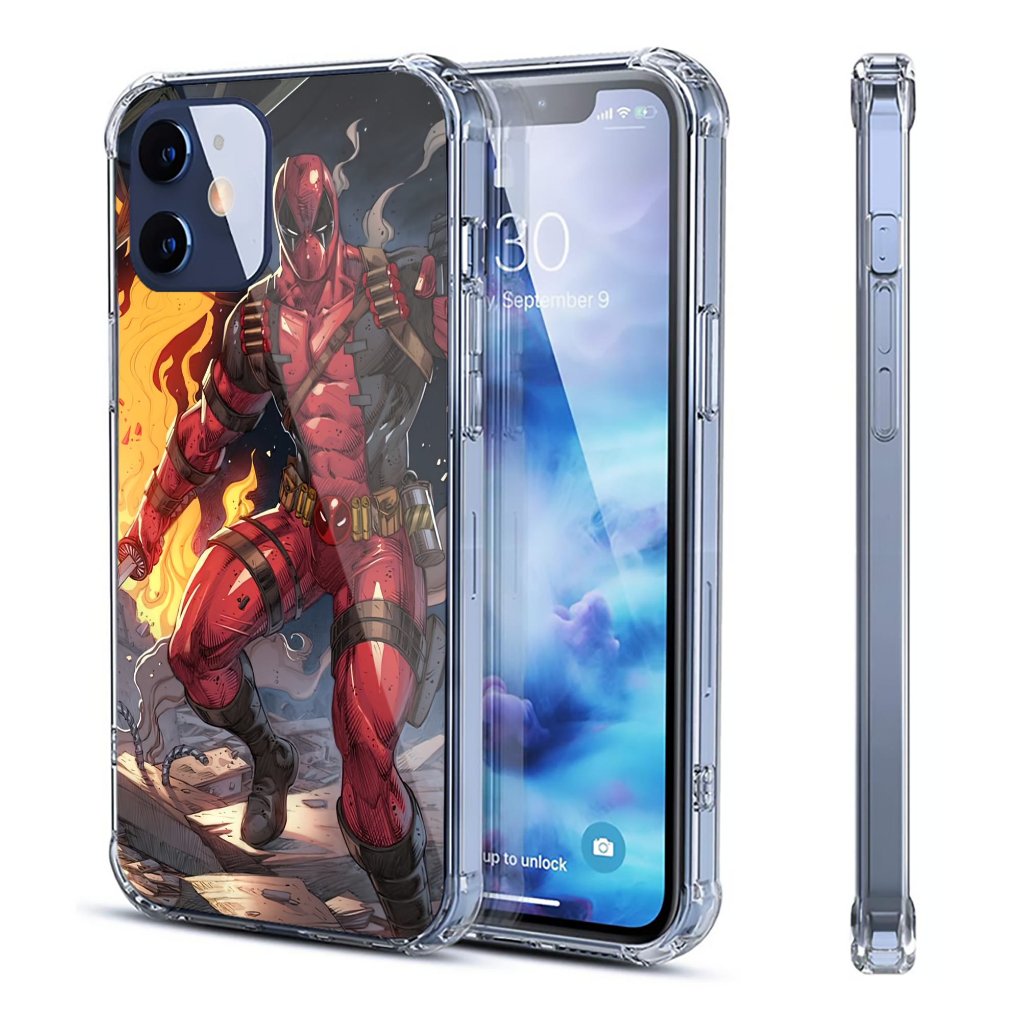 （画像用） Deadpool デッドプール 【iPhone 12シリーズ対応】透明スマホケース（クリアソフトケース）